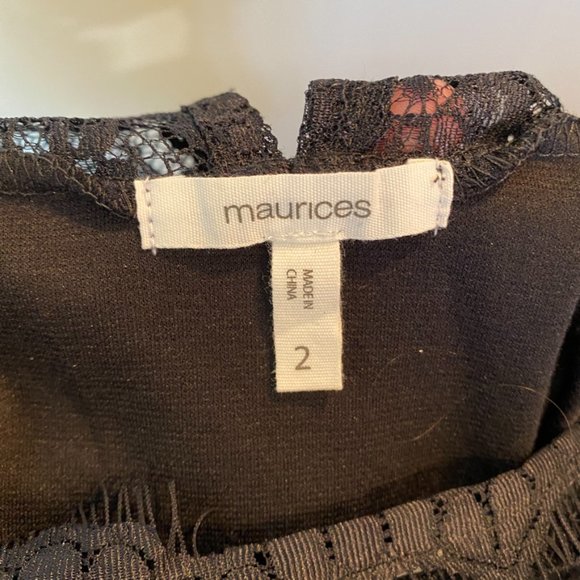 Maurices Lace Inset Ponte Dress Black - Picture 6 of 10